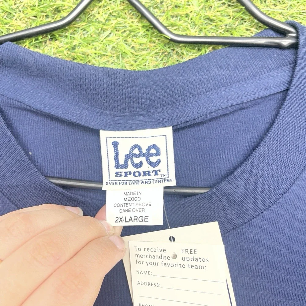 Vintage Lee Sport Dallas Cowboys Shirt Mens 2XL Navy Blue 90s Short Sleeve NWT